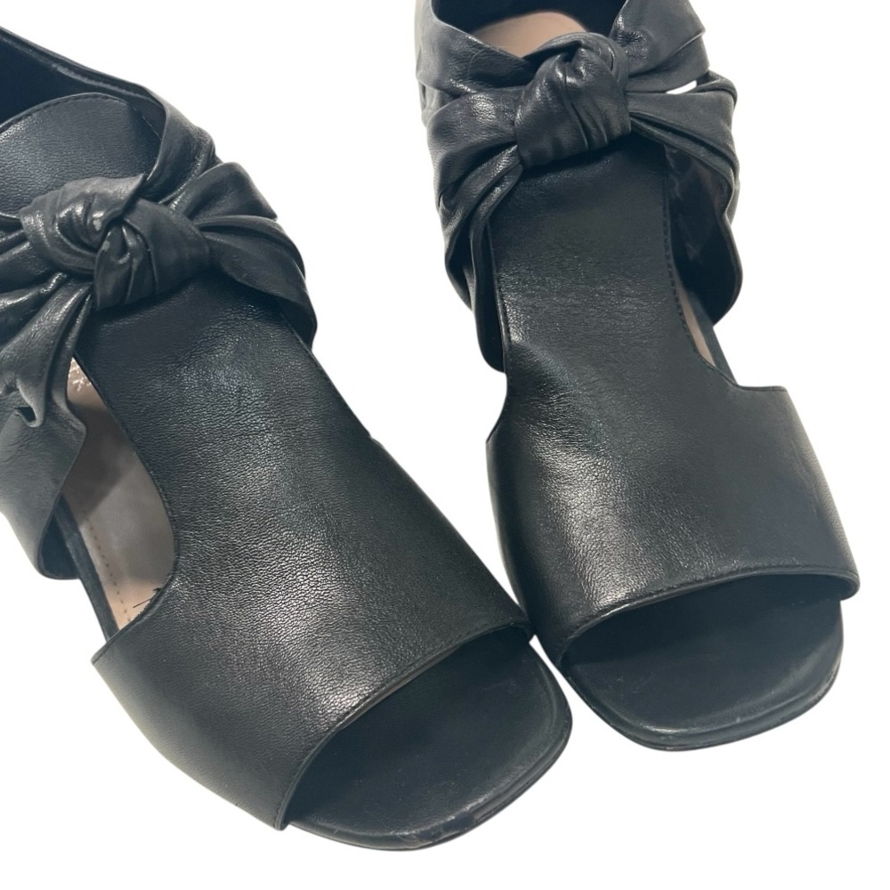 Donald J. Pliner Bailey Black Leather Peep Toe Cylinder Heels Women’s 8.5 - Picture 5 of 13